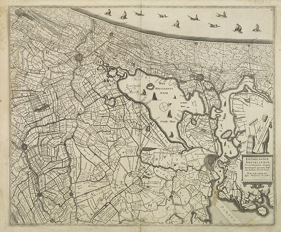 DE WIT, F., Rhinolandiae, Amstelandiae et circumiacent. Aliquot territor . . ., antique map, old maps