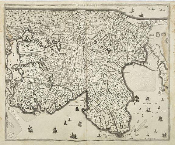 DE WIT, F., Noordt Hollandt., antique map, old maps