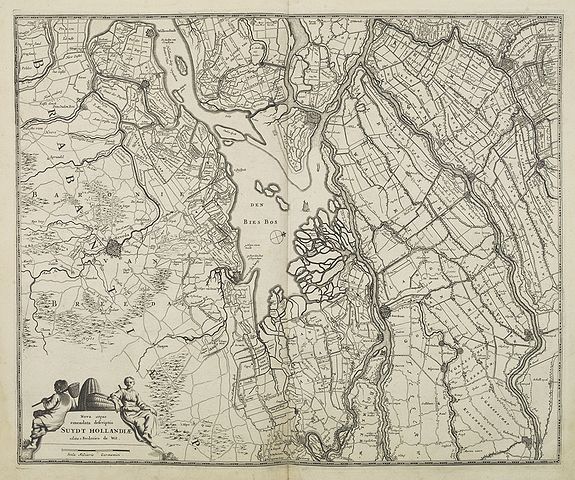 DE WIT, F., Nova atque emendata descriptio Suydt Hollandiae edita a Frederico de Wit., antique map, old maps