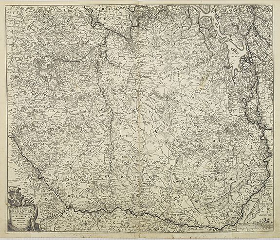 DE WIT, F, Tabula Ducatus Brabantiae continens Marchionatum Sacri Imperii et Dominium Mechliniense emendate à F. de Wit 1666, antique map, old maps