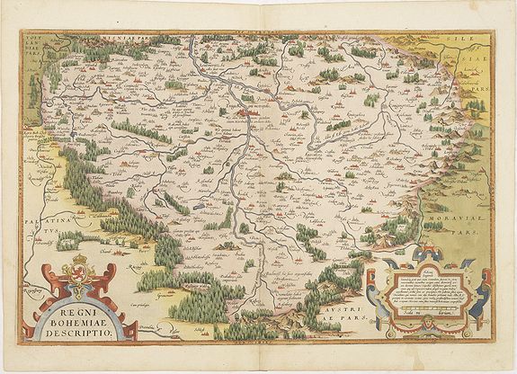 ORTELIUS, A., Regni Bohemiae descriptio., antique map, old maps