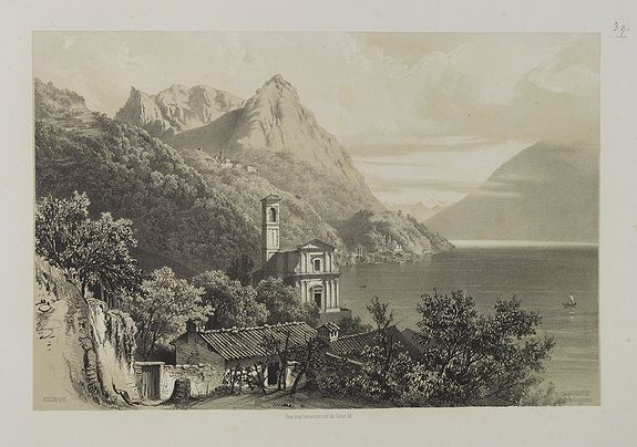 BILLMARK, C.J., Albogasio. (Lac de Lugano)., antique map, old maps