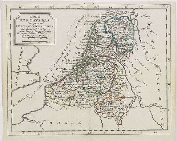 DE LAPORTE, L'Abbé., Carte des Pays Bas . . ., antique map, old maps