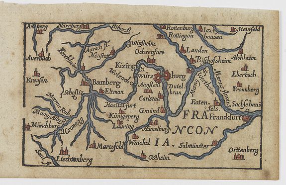 BUCELINI, G., Franconia., antique map, old maps