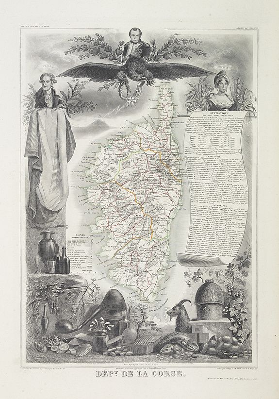 LEVASSEUR, V., Dépt. De La Corse. N°19., antique map, old maps