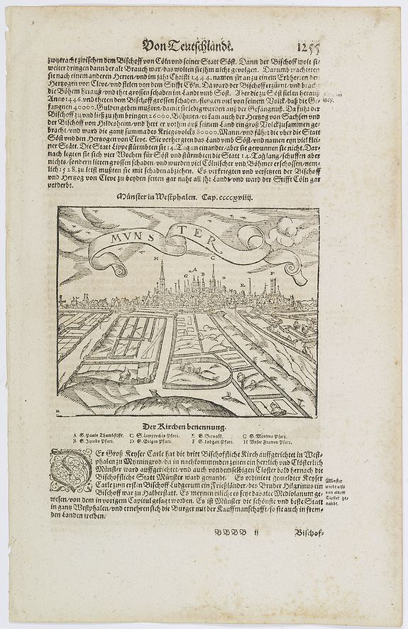 MUNSTER, S., Munster., antique map, old maps