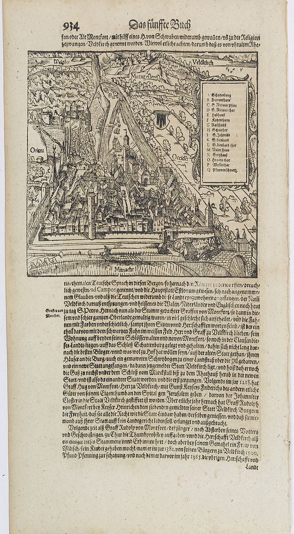 MÜNSTER, S., Das Funffte Buch. Mitnacht., antique map, old maps