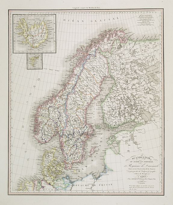 DUFOUR, A.H., Scandinavie ou Suède et Norwège et Royaume de Danemark . . ., antique map, old maps