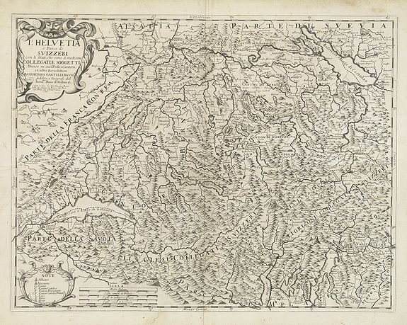 DE ROSSI, G., L'Helvetia . . ., antique map, old maps