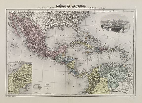 MIGEON, J., Amérique Centrale., antique map, old maps