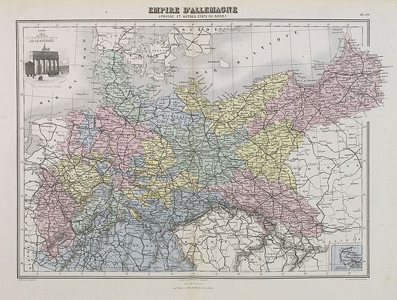 MIGEON, J., Empire d'Allemagne (Prusse et autres Etats du Nord)., antique map, old maps