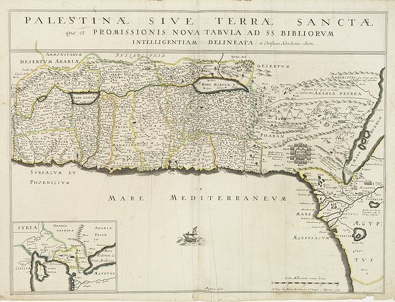 MARIETTE, P., Palestinae sive Terrae Sanctae quae et Promissionis Nova Tabula ad SS. Bibliorum Intelligentiam Delineata ex Christiano Adrichomio collecta, antique map, old maps