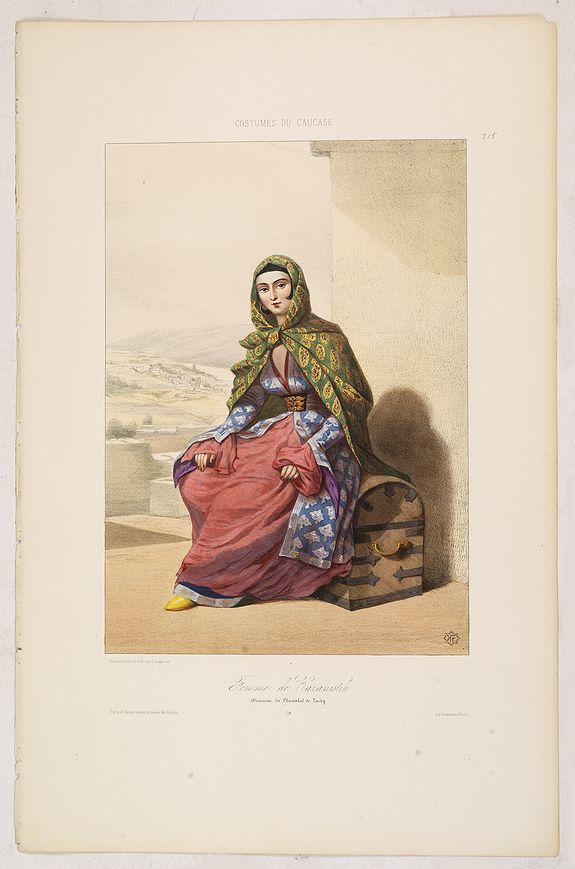 GAGARINE, G., Femme de Kazanistih. Domaine du Chamkhal de Tarky. 39, antique map, old maps