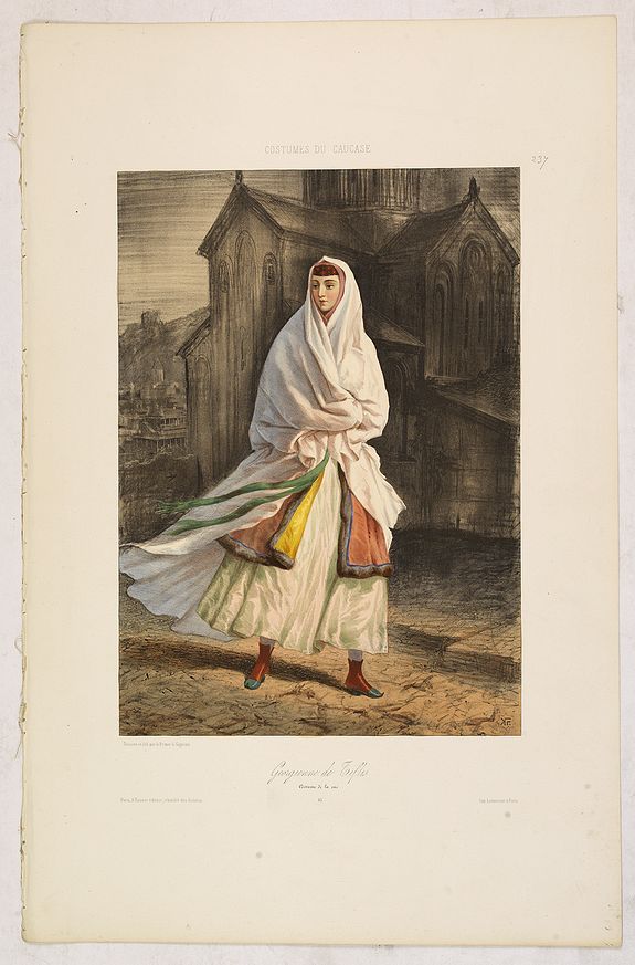GAGARINE, G., GIORGIENNE DE TIFLIS. Costume de la rue. 43, antique map, old maps