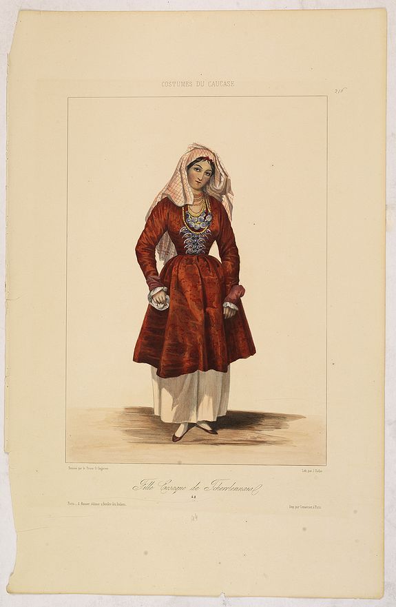 GAGARINE, G., Fille Cosaque de Fcherrlennaia. 44., antique map, old maps