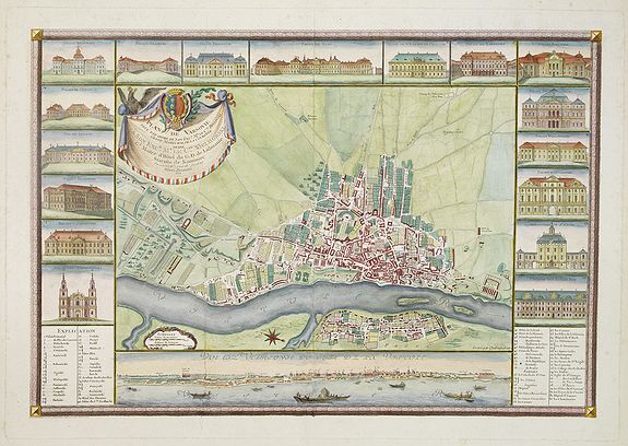 RIZZI ZONONI, G.A., Plan de Varsovie levé par ordre de son Exc.e Mr. Le C.te Bielinski grand Maréchal de la couronne didié à son exc.e Mr. Le c.te Wielhorski. . ., antique map, old maps