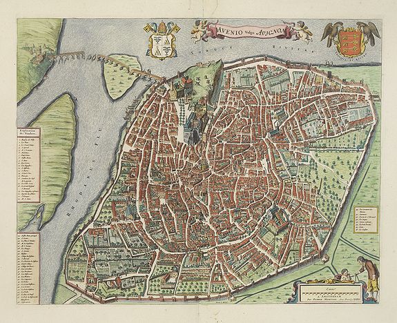 MORTIER, P., AVENIO Vulgo AVIGNON., antique map, old maps