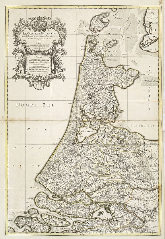 JAILLOT, H. / MORTIER, P., Comte de Hollande dresse sur les Memoires les plus Nouveaux . . ., antique map, old maps