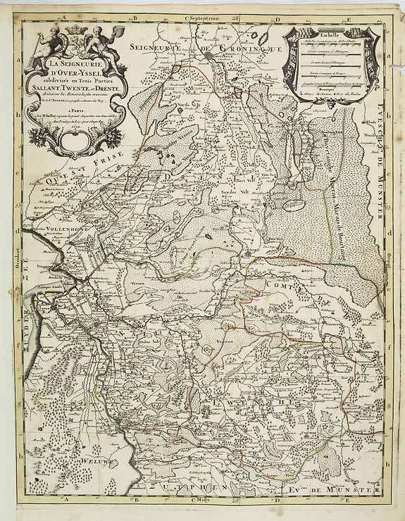 JAILLOT, H. / MORTIER, P., La Seigneurerie d'Over-Yssel . . .Sallant, Twente, at Drente . . ., antique map, old maps