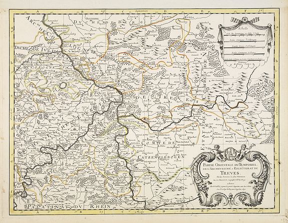JAILLOT, H. / MORTIER, P., Partie Orientale du Temporel de l'Archevesché et Eslectorat de Treves . . ., antique map, old maps