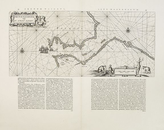BLAEU, W., Fretum Nassovium vulgo de Straet Nassou., antique map, old maps