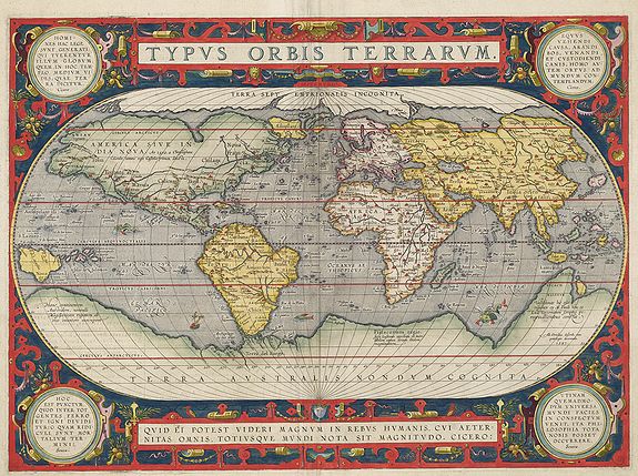 ORTELIUS, A., Typus Orbis Terrarum., antique map, old maps