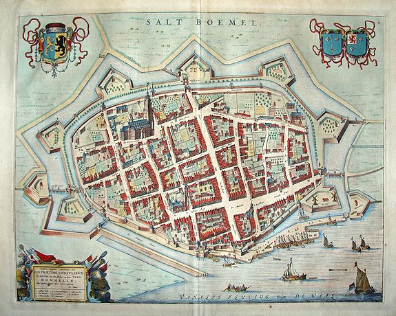 BLAEU, J., Salt Boemel, antique map, old maps