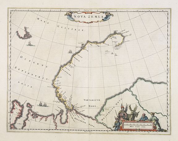 BLAEU, J., Nova Zemla., antique map, old maps