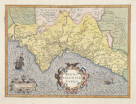MERCATOR, G./ HONDIUS, J., Regni Valentiae Typus., antique map, old maps