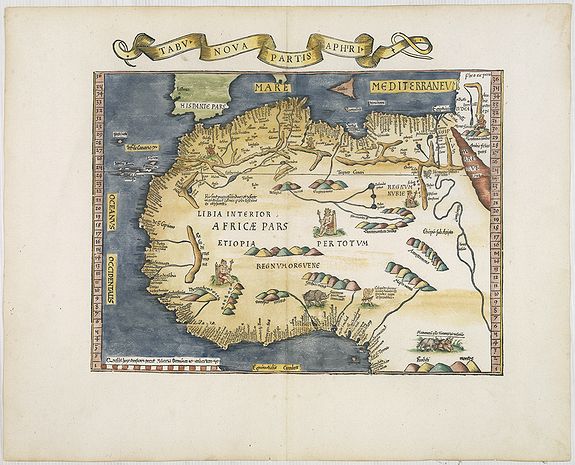 PTOLEMY, C., Tabu nova partis Aphri. (North Africa), antique map, old maps