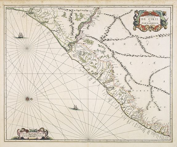 JANSSONIUS, J., Capitaniae de cirii et Parnambuco., antique map, old maps