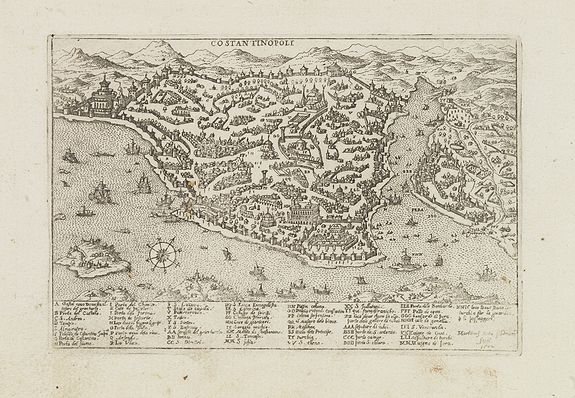 VALEGIO,F., Constantinopoli., antique map, old maps