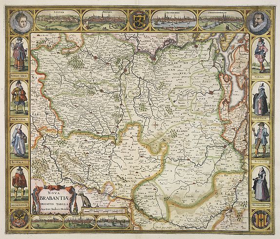 VISSCHER, N. J., Nova Brabantiae Ducatus Tabula. . ., antique map, old maps