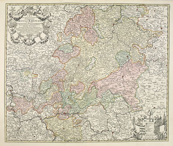 COVENS, J. / MORTIER, C., S.R.I Pars septentrionalior superioris Circuli Rhenani. . ., antique map, old maps