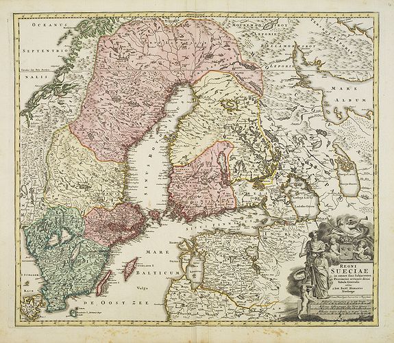 HOMANN, J.B., Regni Sueciae in omnes suas Subjacentes Provincias accurate divisi Tabula Generalis. . ., antique map, old maps