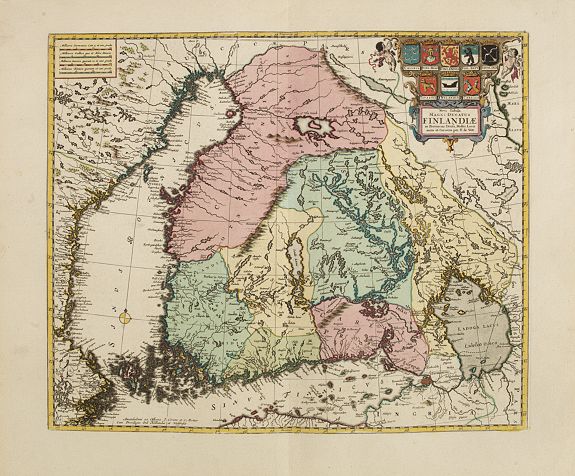 DE WIT, F., Nova Tabula Magni Ducatus Finlandiae. . ., antique map, old maps