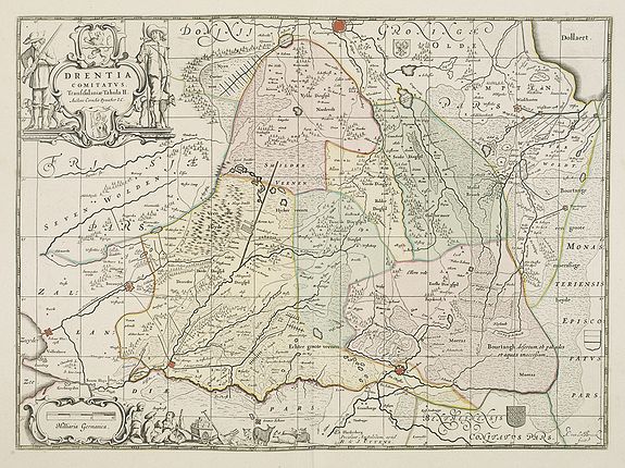 OTTENS, R. / J., Drentia comitatus transisulaniae tabula II. . ., antique map, old maps