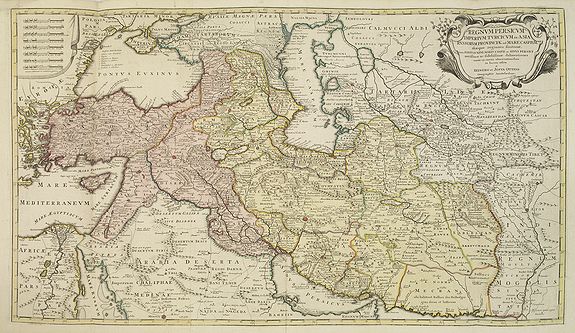 OTTENS, R. / J., Regnum Persicum Imperium Turcicum in In Asia Russorum Provinciae ad Mare Caspium. . ., antique map, old maps