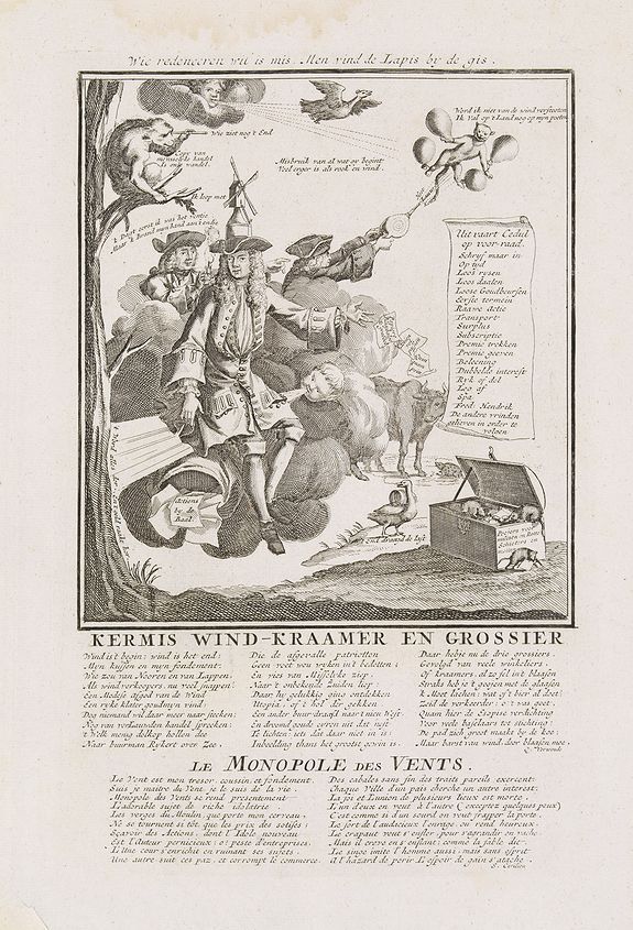 ANONYMOUS, Kermis wind-kraamer en grossier - La Monopole des Vents., antique map, old maps