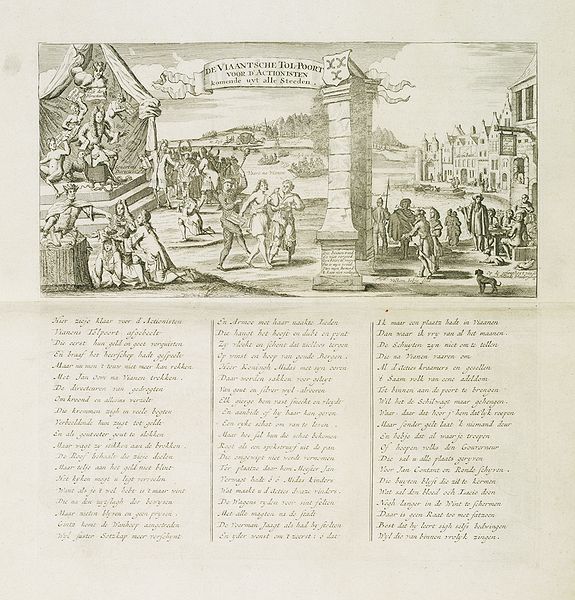 ANONYMOUS, De Viaantsche tol-poort voor d'actionisten komende uyt alle steeden., antique map, old maps