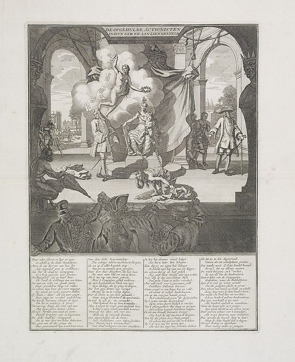 ANONYMOUS, De opgehulde actionisten in hun eer en aan zien gesteld., antique map, old maps