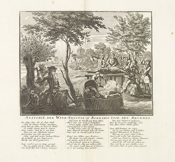 ANONYMOUS, Anatomie der wind-negotie, of Bombario voor den drommel., antique map, old maps