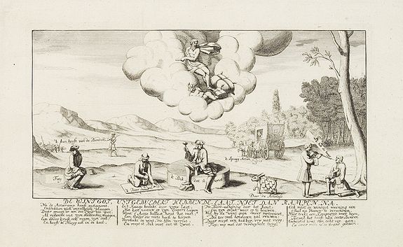 ANONYMOUS, De wintgot, uytgebuldert hebbende, laat niet dan rampen na., antique map, old maps