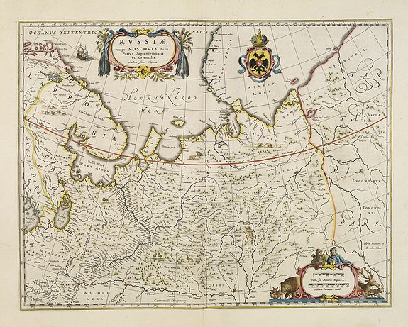 BLAEU, J.& C., Russiae vulgo Moscovia dictae, Partes Septentrionalis. . ., antique map, old maps