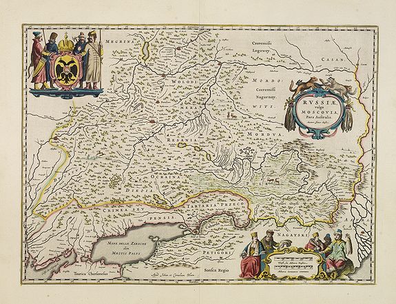 BLAEU, W. / MASSA, I., Russiae, vulgo Moscovia, pars Australis., antique map, old maps