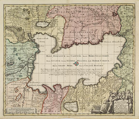 SEUTTER, M., Nova et accuratissima Maris Caspii. . ., antique map, old maps