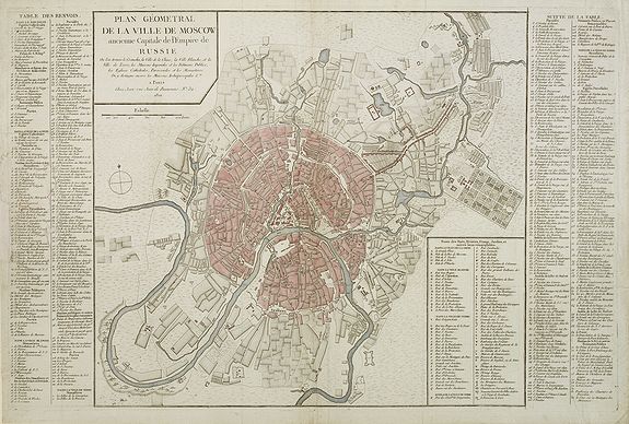 JEAN, P., Plan géométral de la ville de Moscow ancienne capitale de l'empire de Russie. . ., antique map, old maps