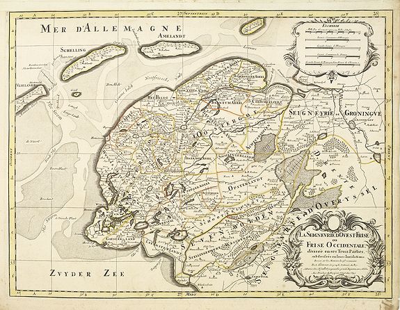 JAILLOT, H. / MORTIER, P., La seigneurie d'ouest-Frise ou Frise Occidentale, antique map, old maps
