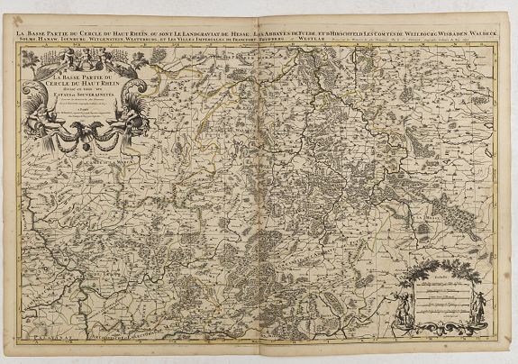 JAILLOT, H. / MORTIER, P., La basse partie du cercle du Haut Rhein. . ., antique map, old maps