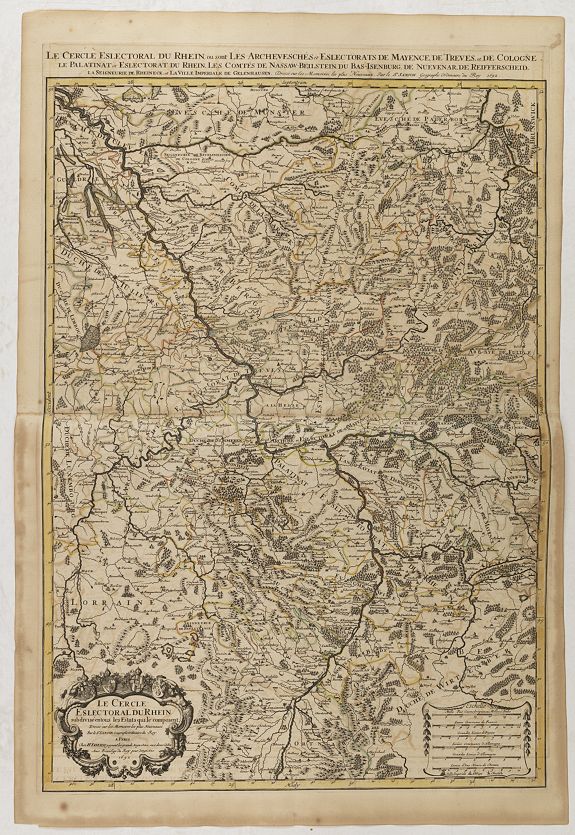 JAILLOT, H. / MORTIER, P., Le cercle eslectoral du rhein. . ., antique map, old maps